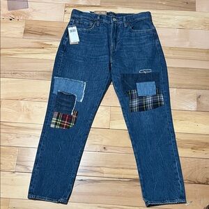 Polo Ralph Lauren Women's Blue Patchwork Boyfriend Jeans-Roped Dyed